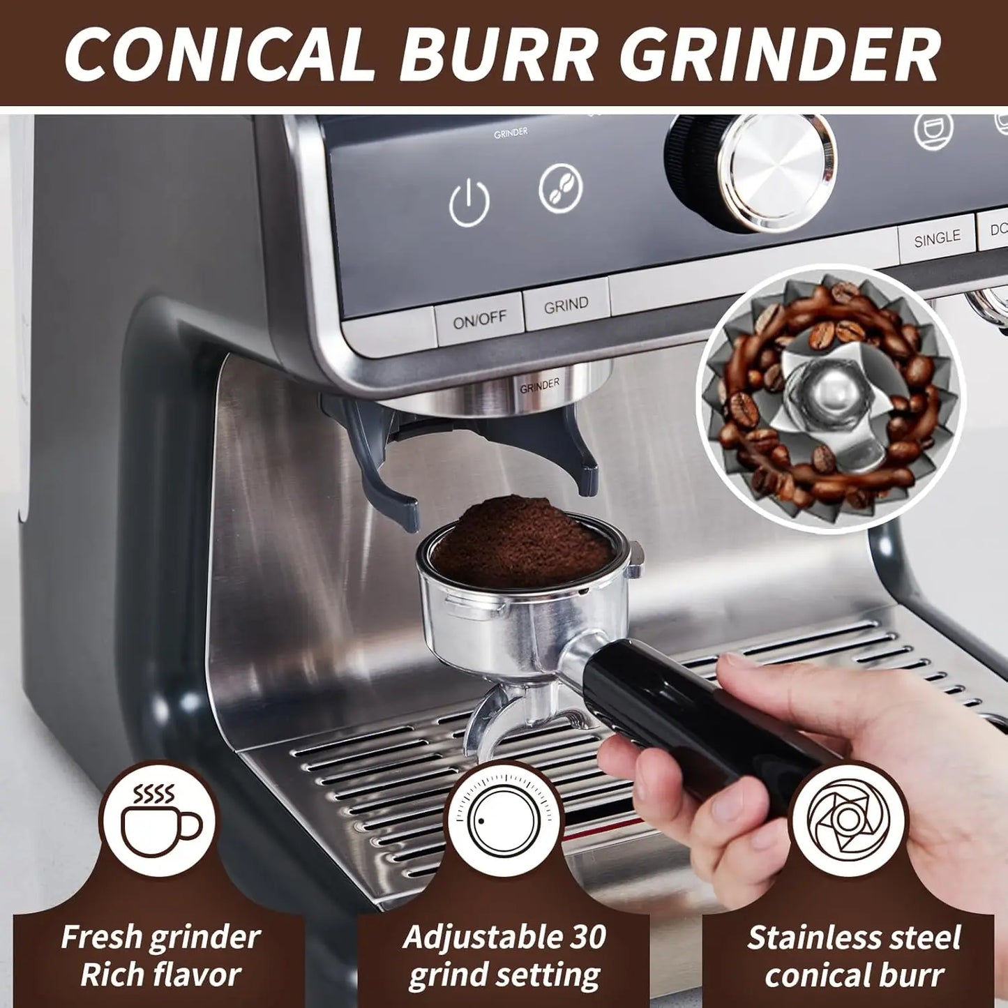 Espresso Machine with Grinder